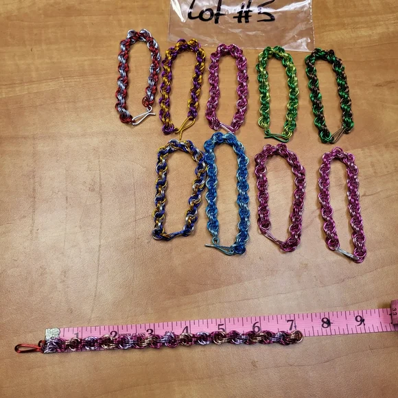 Wholesale closeout lot #5 handmade aluminum chainmail bracelets - Picture 3 of 3
